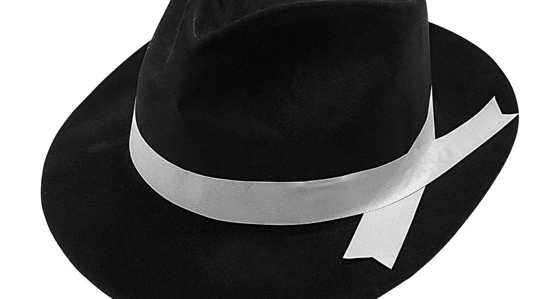 e-carnavalskleding-SYK Gangsterhoed fluweel zwart met band