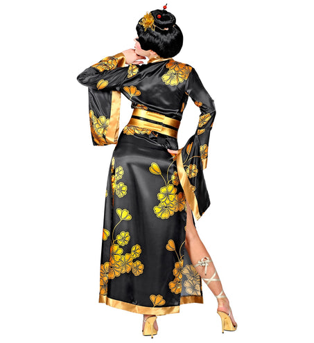 e-carnavalskleding-SYK Geisha jurk gouden bloemen