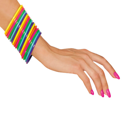e-carnavalskleding-SYK Gekleurde armbanden neon disco