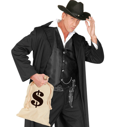 e-carnavalskleding-SYK Geldzak dollar western boef