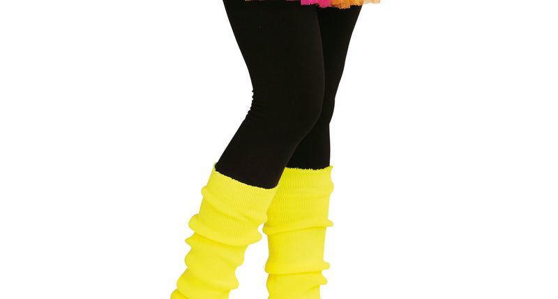 e-carnavalskleding-SYK Gele beenwarmers neon