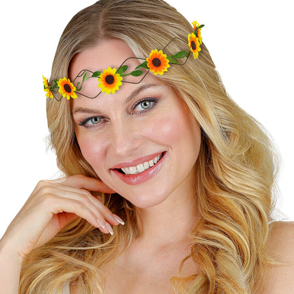 e-carnavalskleding-SYK Gele bloemen hoofdbandjes