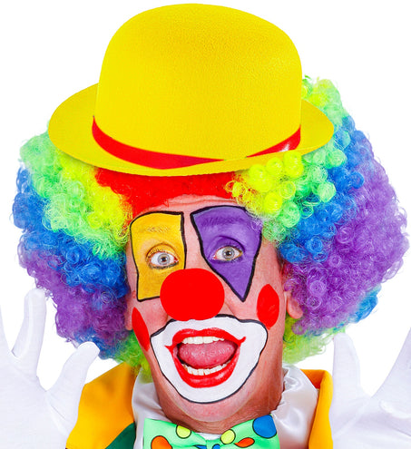 e-carnavalskleding-SYK Gele clownshoed met rode band
