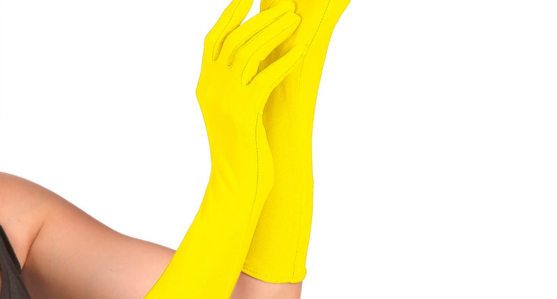 e-carnavalskleding-SYK Gele handschoenen neon lang