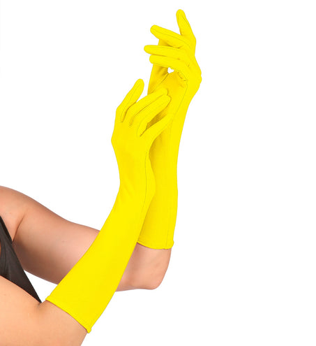 e-carnavalskleding-SYK Gele handschoenen neon lang