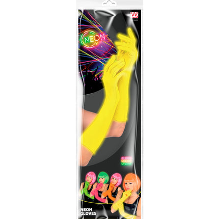 e-carnavalskleding-SYK Gele handschoenen neon lang