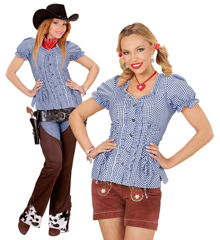 e-carnavalskleding-SYK Geruite blouse Katja