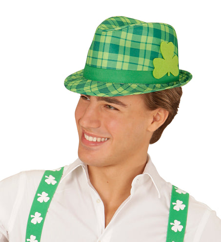 e-carnavalskleding-SYK Geruite St. Patricks Fedora hoedjes