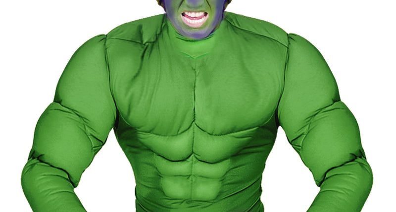 e-carnavalskleding-SYK Gespierd shirt groen Hulk spierballen