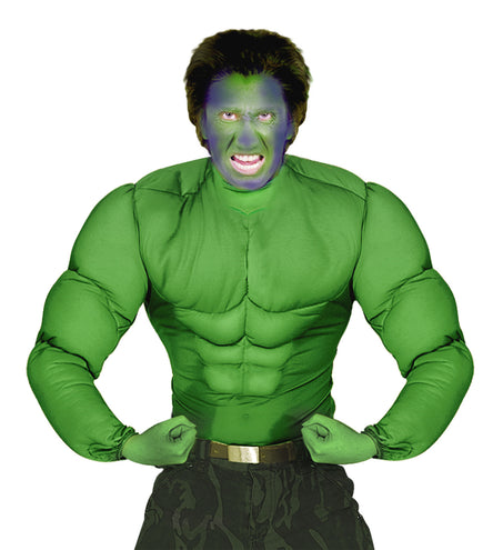 e-carnavalskleding-SYK Gespierd shirt groen Hulk spierballen