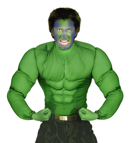 e-carnavalskleding-SYK Gespierd shirt groen Hulk spierballen