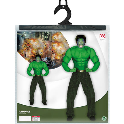 e-carnavalskleding-SYK Gespierd shirt groen Hulk spierballen