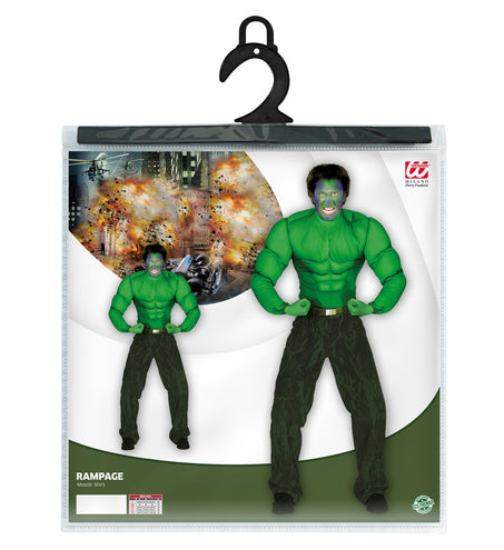 e-carnavalskleding-SYK Gespierd shirt groen Hulk spierballen
