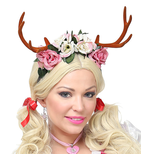 e-carnavalskleding-SYK Gewei met bloemen diadeem