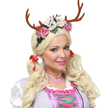 e-carnavalskleding-SYK Gewei met bloemen diadeem