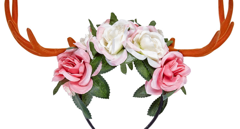 e-carnavalskleding-SYK Gewei met bloemen diadeem