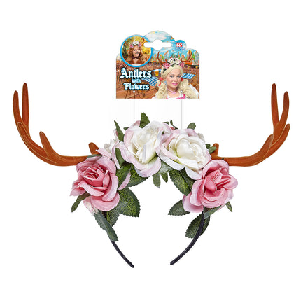 e-carnavalskleding-SYK Gewei met bloemen diadeem