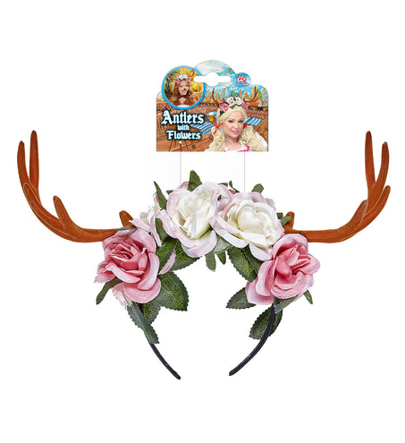 e-carnavalskleding-SYK Gewei met bloemen diadeem