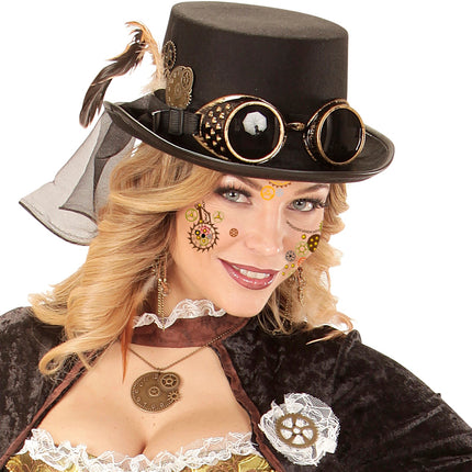 e-carnavalskleding-SYK Gezicht sticker festival glitter steampunk