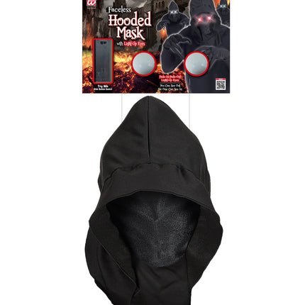 e-carnavalskleding-SYK Gezichtsloos Masker Met Kap Rood Licht