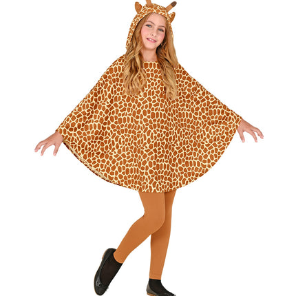 e-carnavalskleding-SYK Giraffen poncho met muts kinderen
