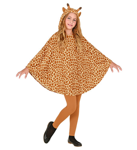 e-carnavalskleding-SYK Giraffen poncho met muts kinderen