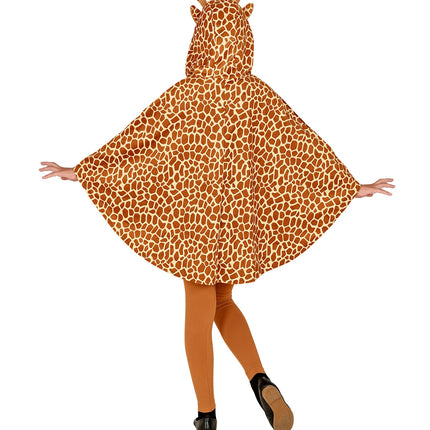 e-carnavalskleding-SYK Giraffen poncho met muts kinderen