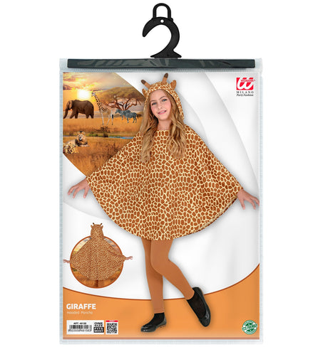 e-carnavalskleding-SYK Giraffen poncho met muts kinderen