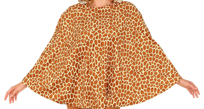 e-carnavalskleding-SYK Giraffen poncho met muts volwassenen