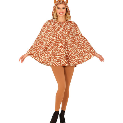 e-carnavalskleding-SYK Giraffen poncho met muts volwassenen