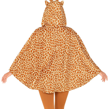 e-carnavalskleding-SYK Giraffen poncho met muts volwassenen
