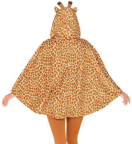 e-carnavalskleding-SYK Giraffen poncho met muts volwassenen