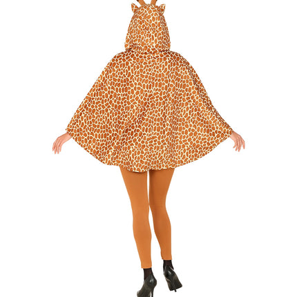 e-carnavalskleding-SYK Giraffen poncho met muts volwassenen
