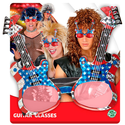 e-carnavalskleding-SYK Gitaar bril Amerika USA rock 'n roll