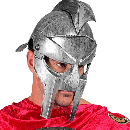 e-carnavalskleding-SYK Gladiator helm volwassenen zilver/grijs