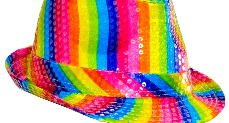 e-carnavalskleding-SYK Gleufhoedje pailletten regenboog