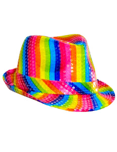 e-carnavalskleding-SYK Gleufhoedje pailletten regenboog