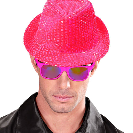 e-carnavalskleding-SYK Gleufhoedje pailletten roze
