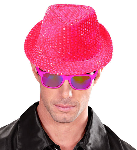 e-carnavalskleding-SYK Gleufhoedje pailletten roze