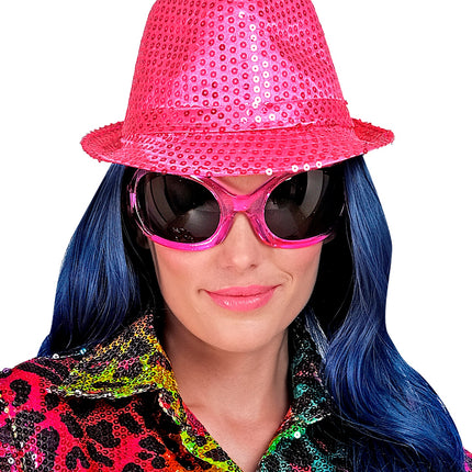 e-carnavalskleding-SYK Gleufhoedje pailletten roze