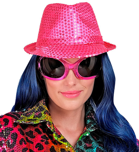 e-carnavalskleding-SYK Gleufhoedje pailletten roze