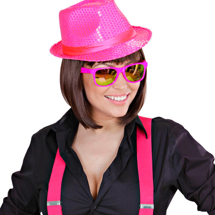 e-carnavalskleding-SYK Gleufhoedje pailletten roze