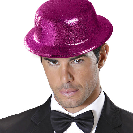 e-carnavalskleding-SYK Glitter bolhoed roze