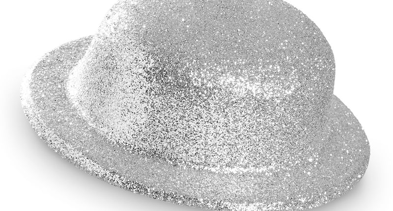 e-carnavalskleding-SYK Glitter bolhoed zilver