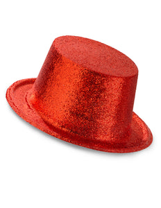 e-carnavalskleding-SYK Glitter hoge hoed rood