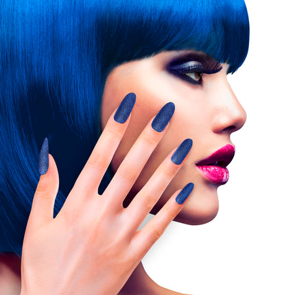 e-carnavalskleding-SYK Glitter opplaknagels blauw