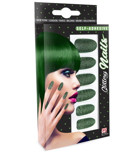 e-carnavalskleding-SYK Glitter opplaknagels groen