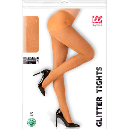 e-carnavalskleding-SYK Glitter panty goud dames