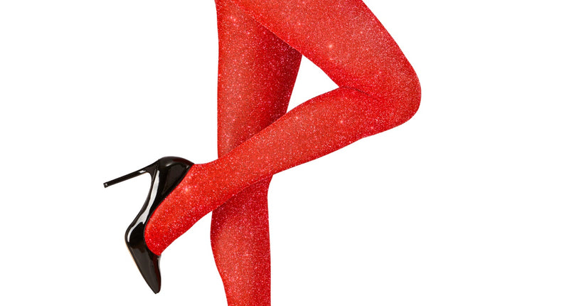 e-carnavalskleding-SYK Glitter panty rood dames