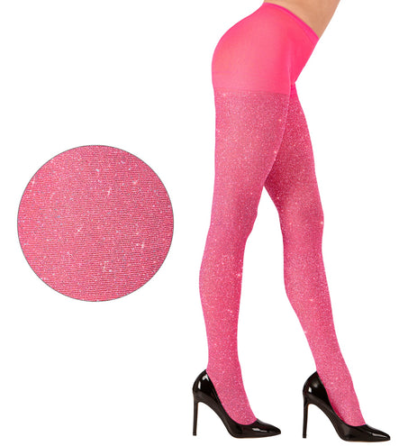 e-carnavalskleding-SYK Glitter panty roze dames